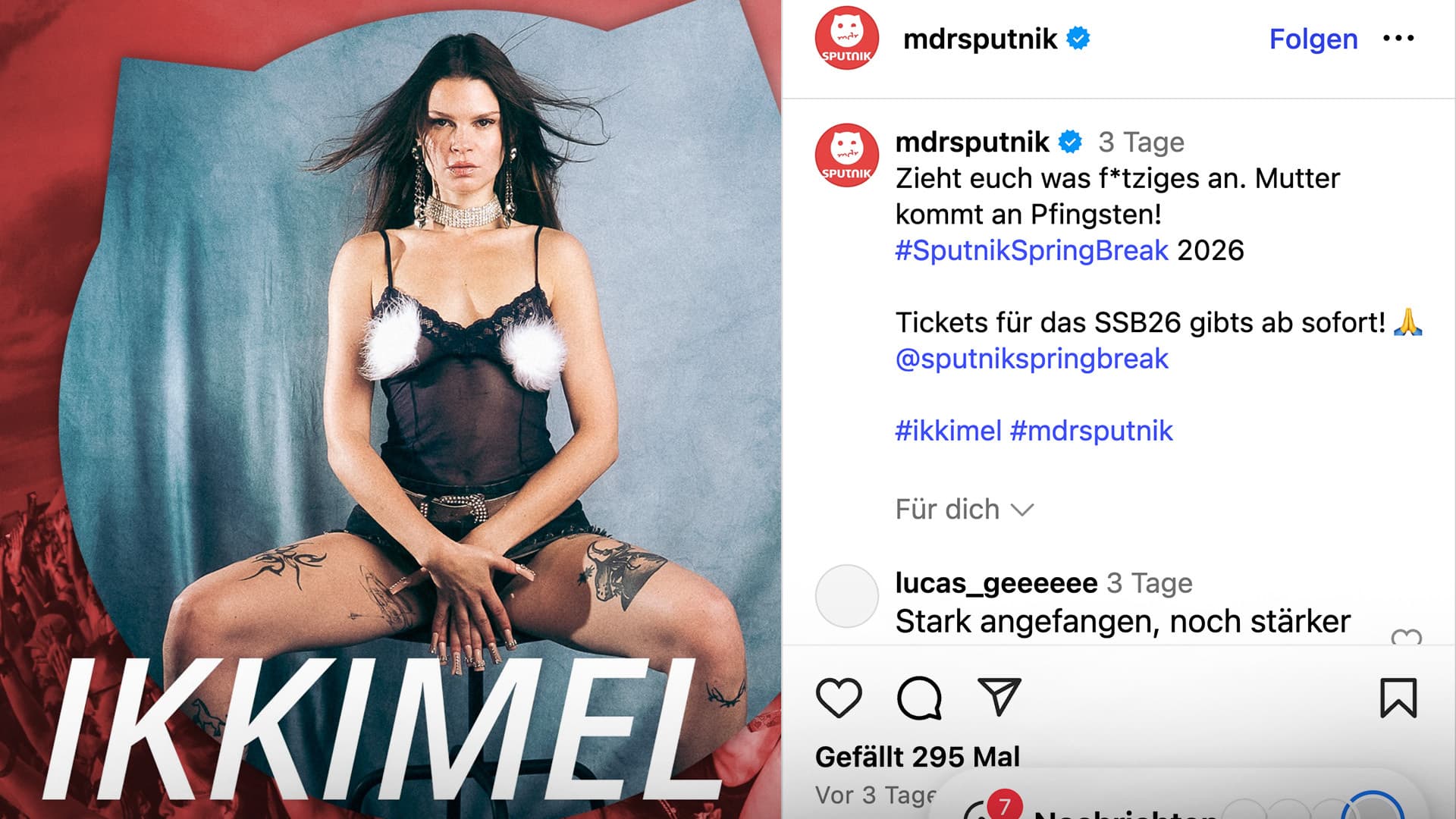 „Zieht euch was f*tziges an“, schreibt der MDR auf Instagram
