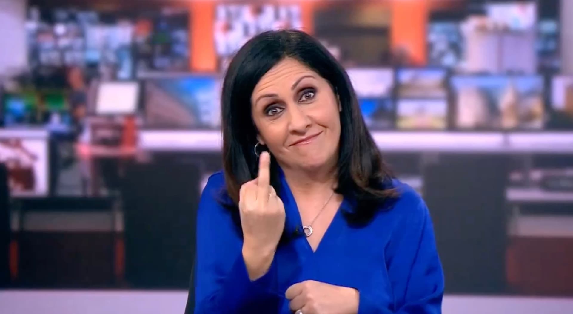 Live im Fernsehen: BBC-Moderatorin zeigt Stinkefinger