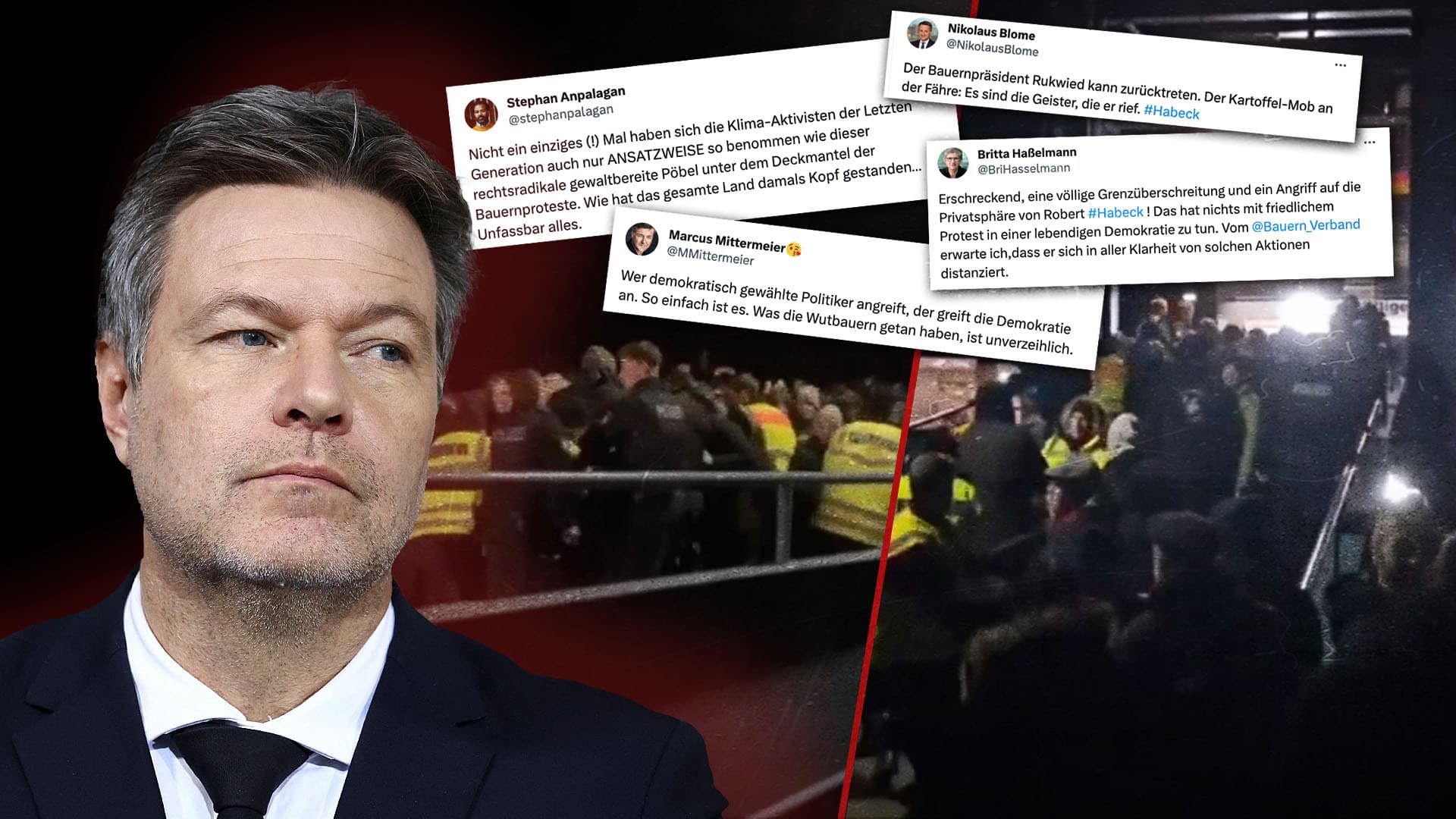 „Rechtsradikaler Pöbel“ & „Angriff auf die Demokratie“: Die Entrüstung über den Habeck-Protest ist nur noch lächerlich