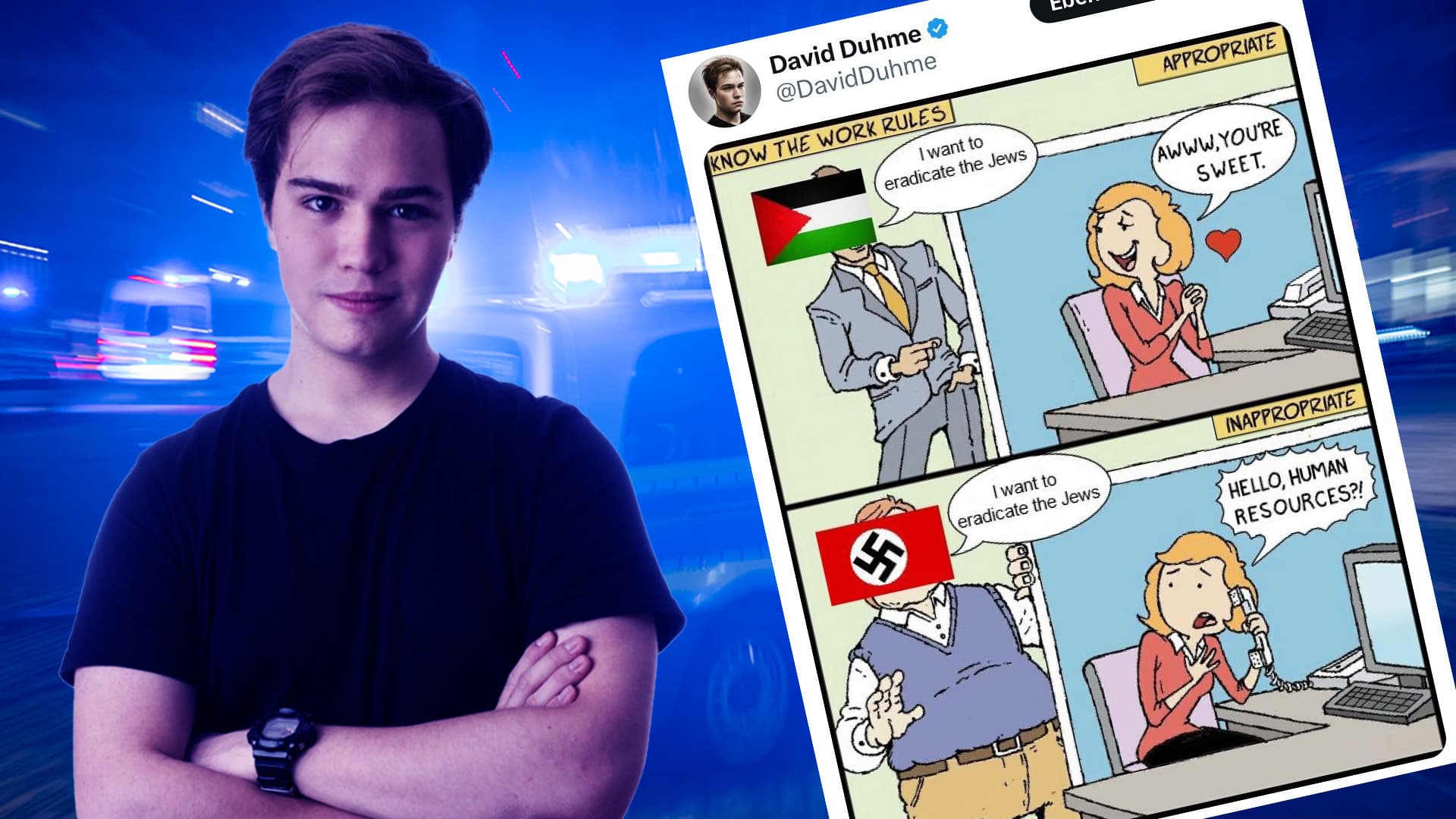 Durchsuchungsbeschluss! David bekam Polizeibesuch, weil er eine Karikatur postete