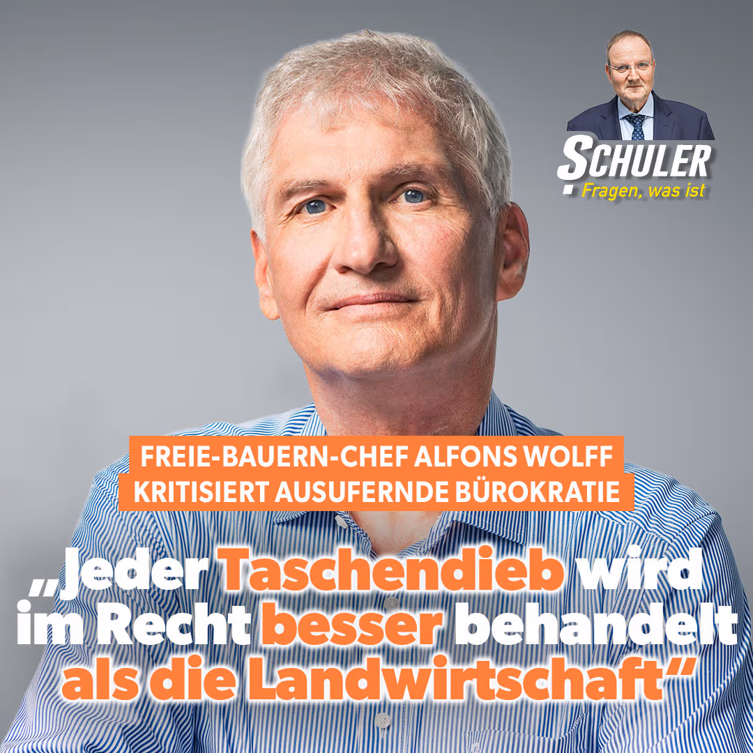 Freie-Bauern-Chef Alfons Wolff: „Jeder Taschendieb wird im Recht besser behandelt als die Landwirtschaft“