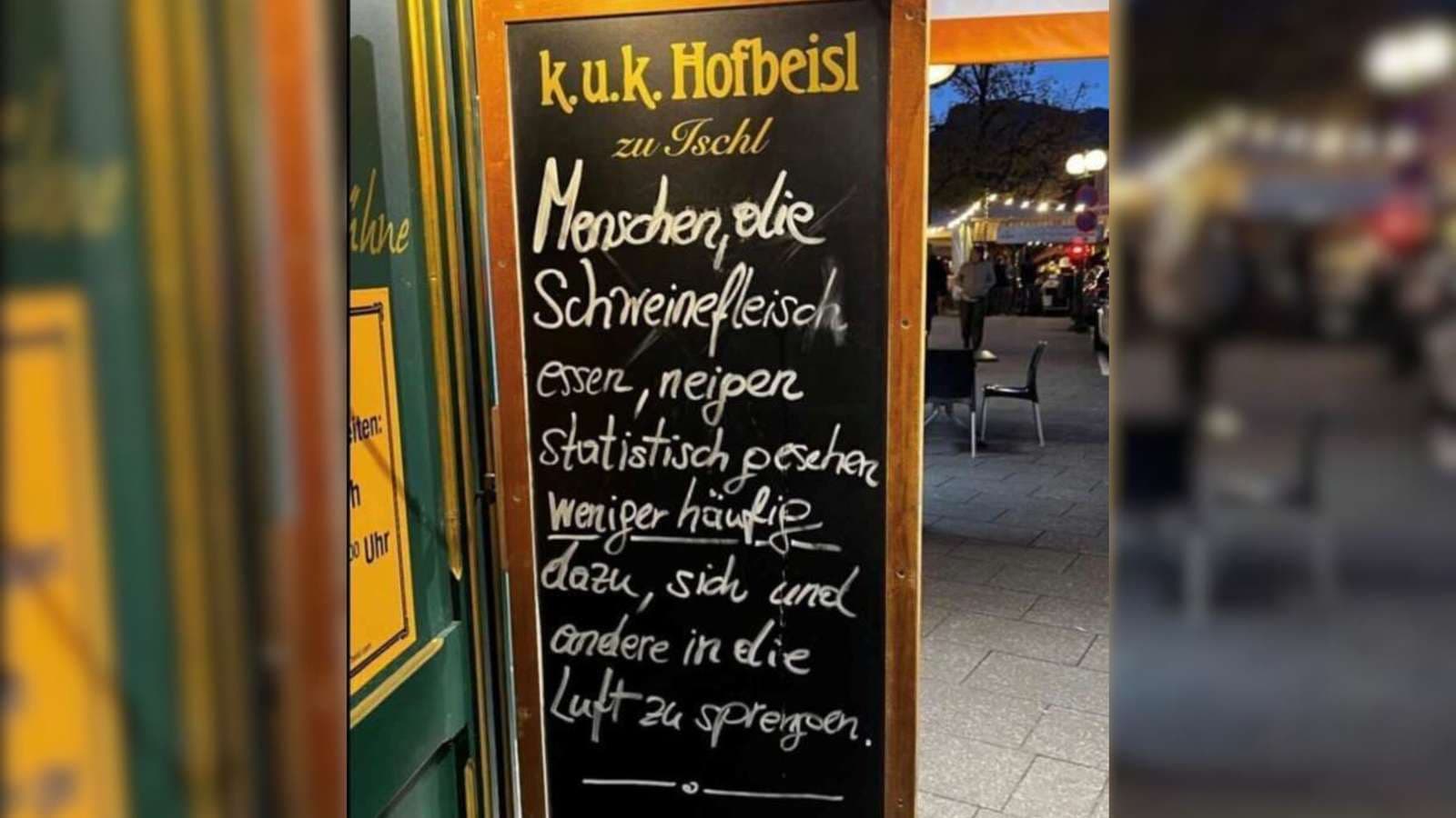 Absurd: Shitstorm wegen Schweinefleisch-Schild bei einem Wirt