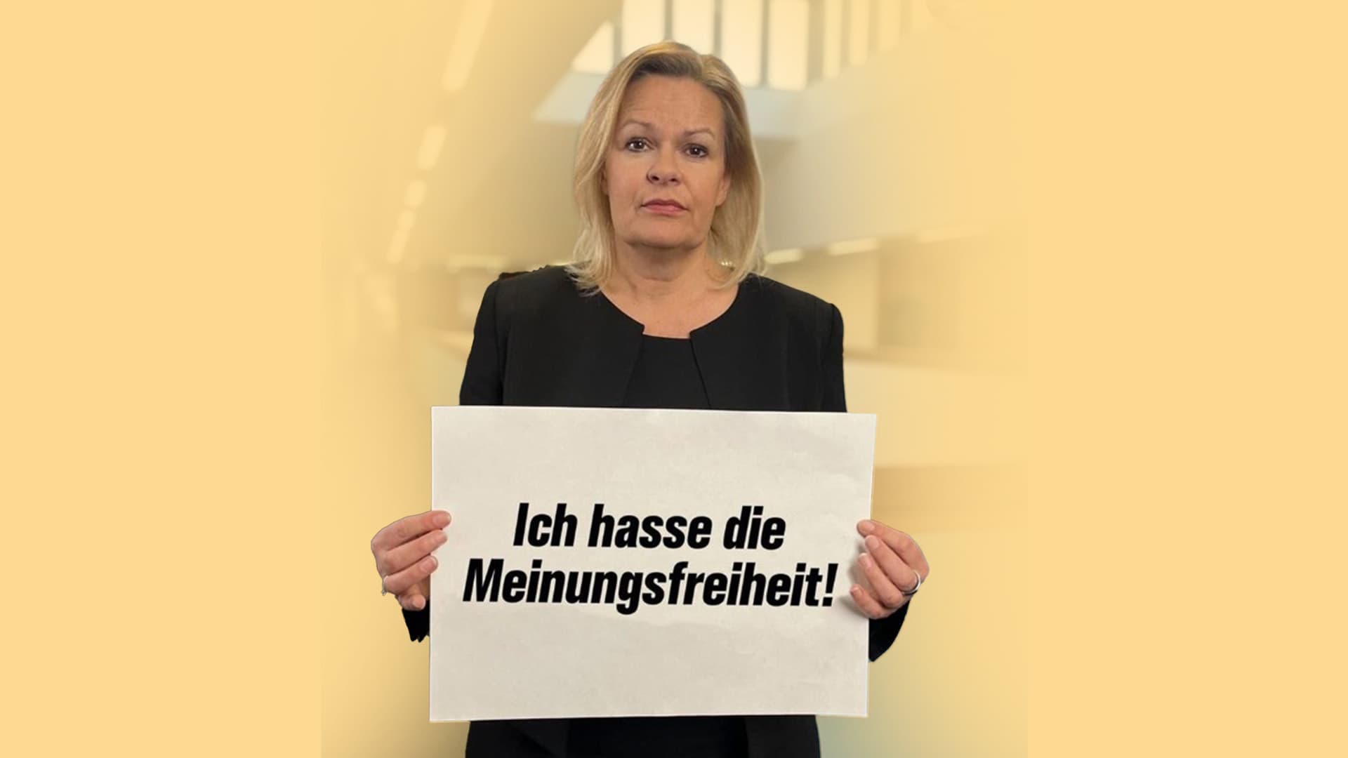 Warum man davon ausgehen muss, dass Nancy Faeser die Meinungsfreiheit wirklich hasst