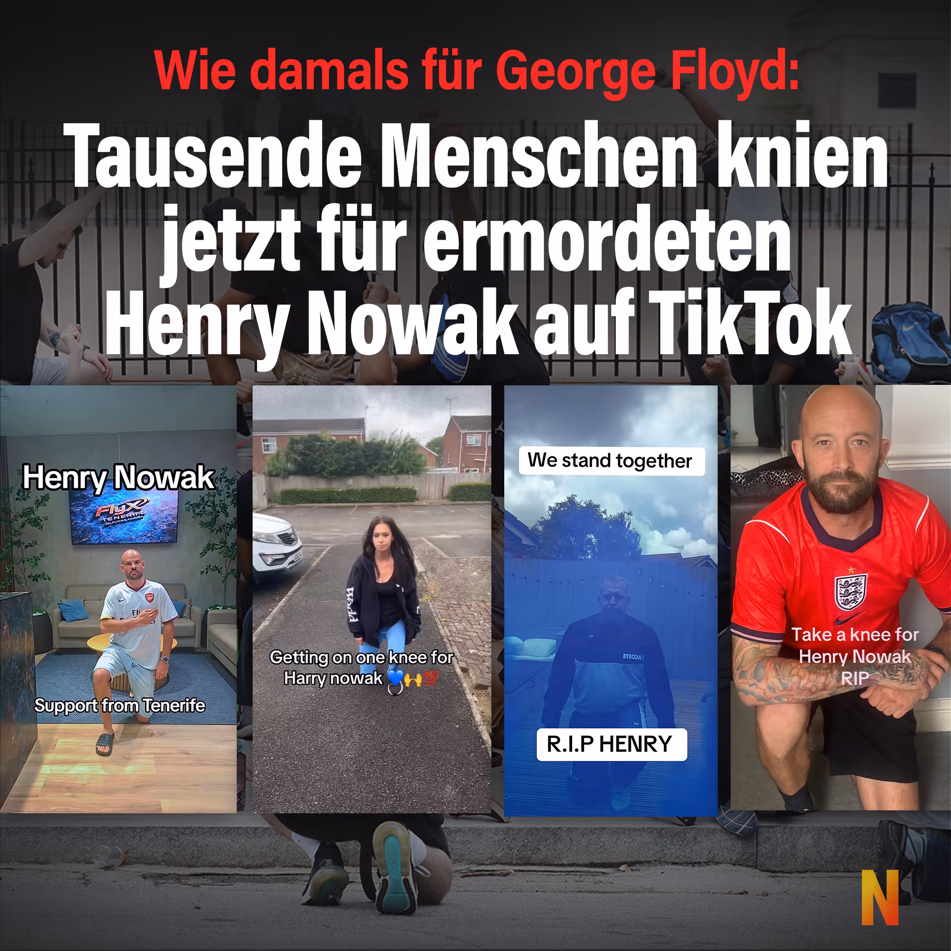 Wie damals für George Floyd: Tausende Menschen knien jetzt für ermordeten Henry Nowak auf TikTok