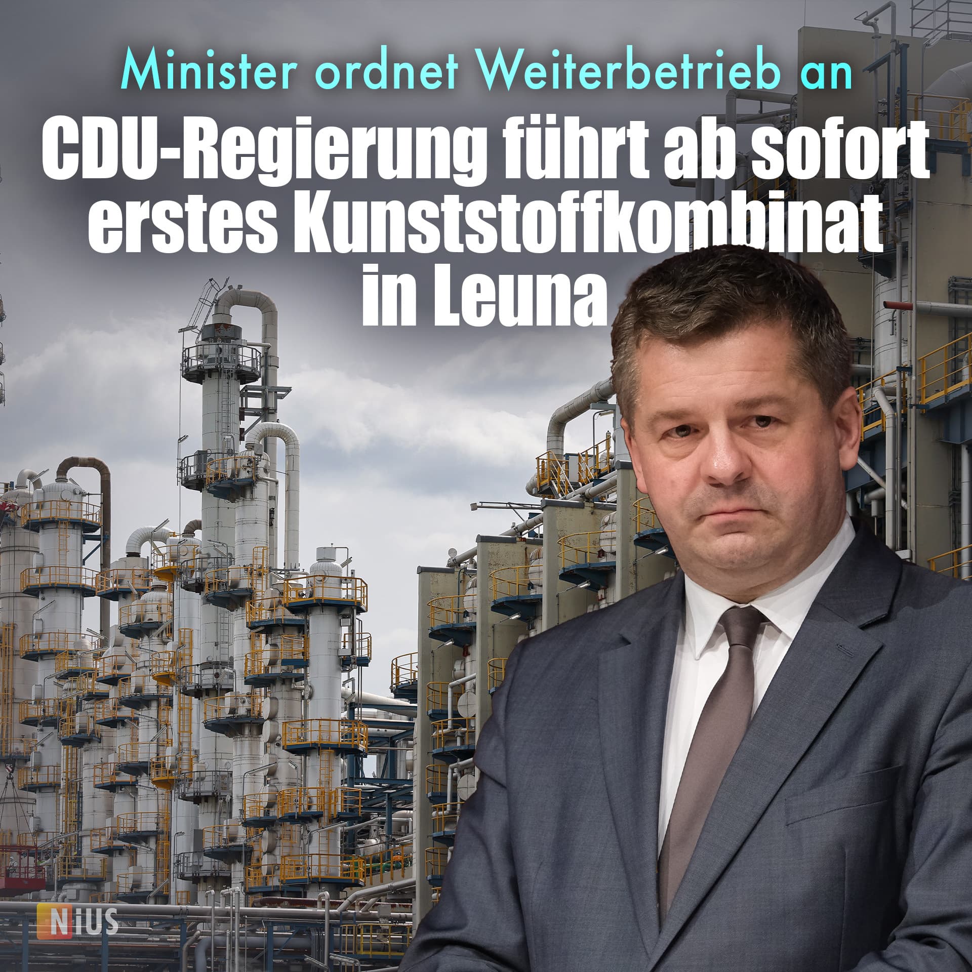 Minister ordnet Weiterbetrieb an: CDU-Regierung führt erstes Kunststoffkombinat in Leuna