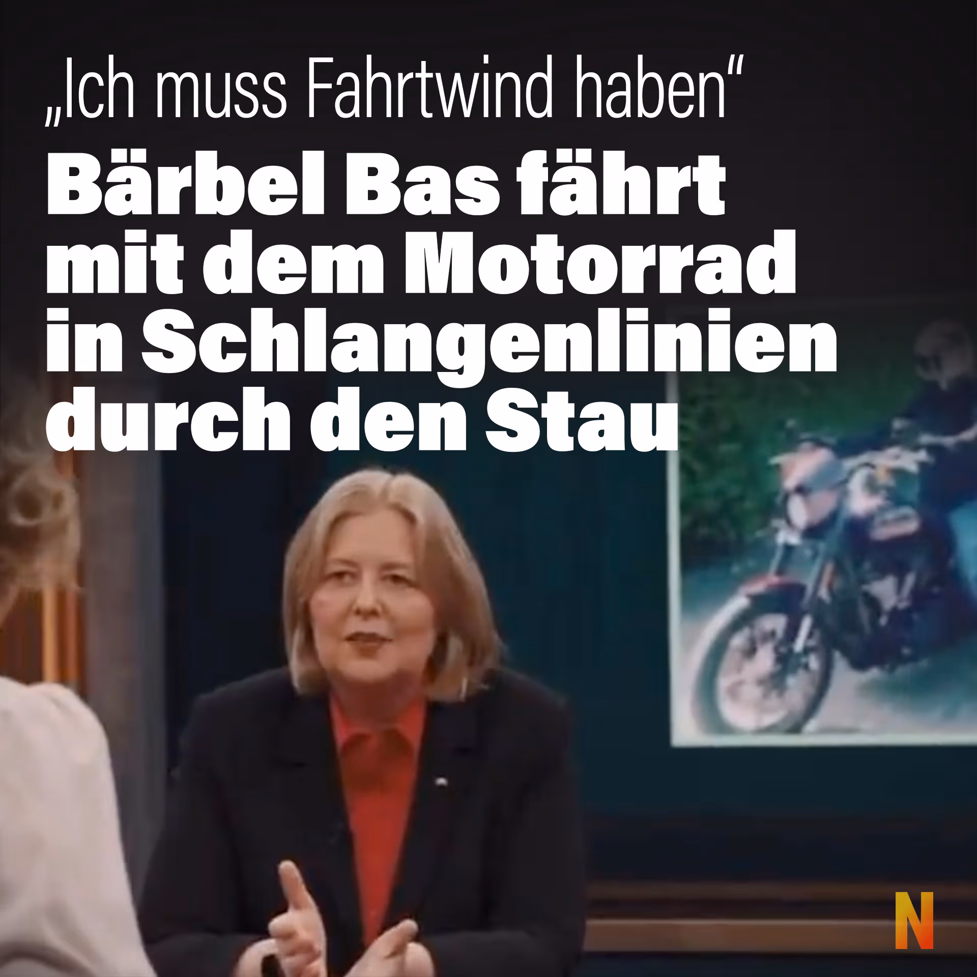 „Ich muss Fahrtwind haben“: Bärbel Bas fährt mit dem Motorrad in Schlangenlinien durch den Stau