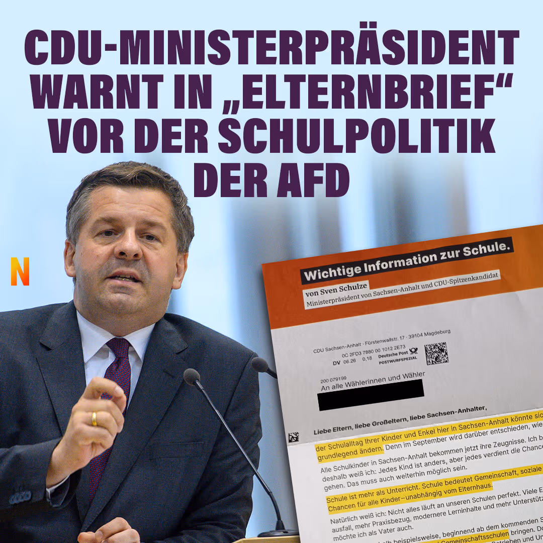 CDU-Ministerpräsident warnt in „Elternbrief“ vor der Schulpolitik der AfD