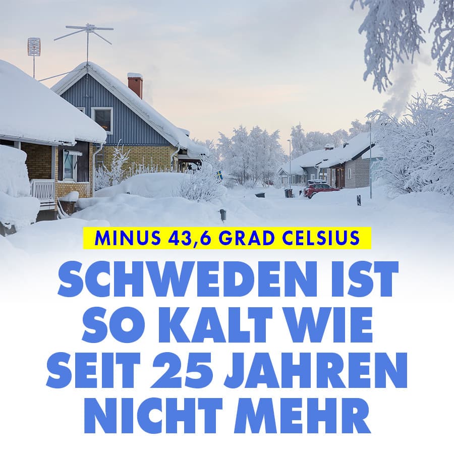 Minus 43,6 Grad Celsius: Schweden ist so kalt wie seit 25 Jahren nicht mehr