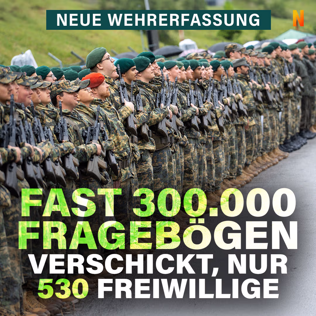 Neue Wehrerfassung: Fast 300.000 Fragebögen verschickt, nur 530 Freiwillige