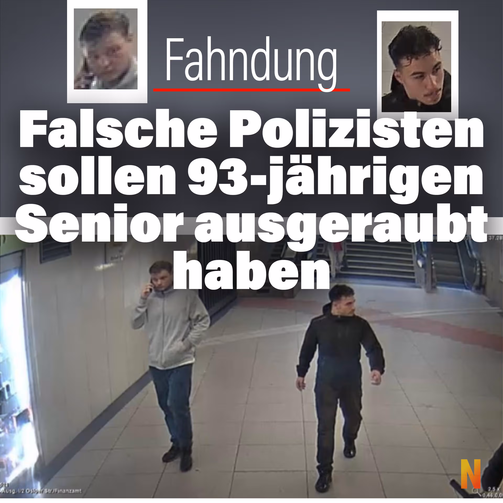 Fahndung: Falsche Polizisten sollen 93-jährigen Senior ausgeraubt haben