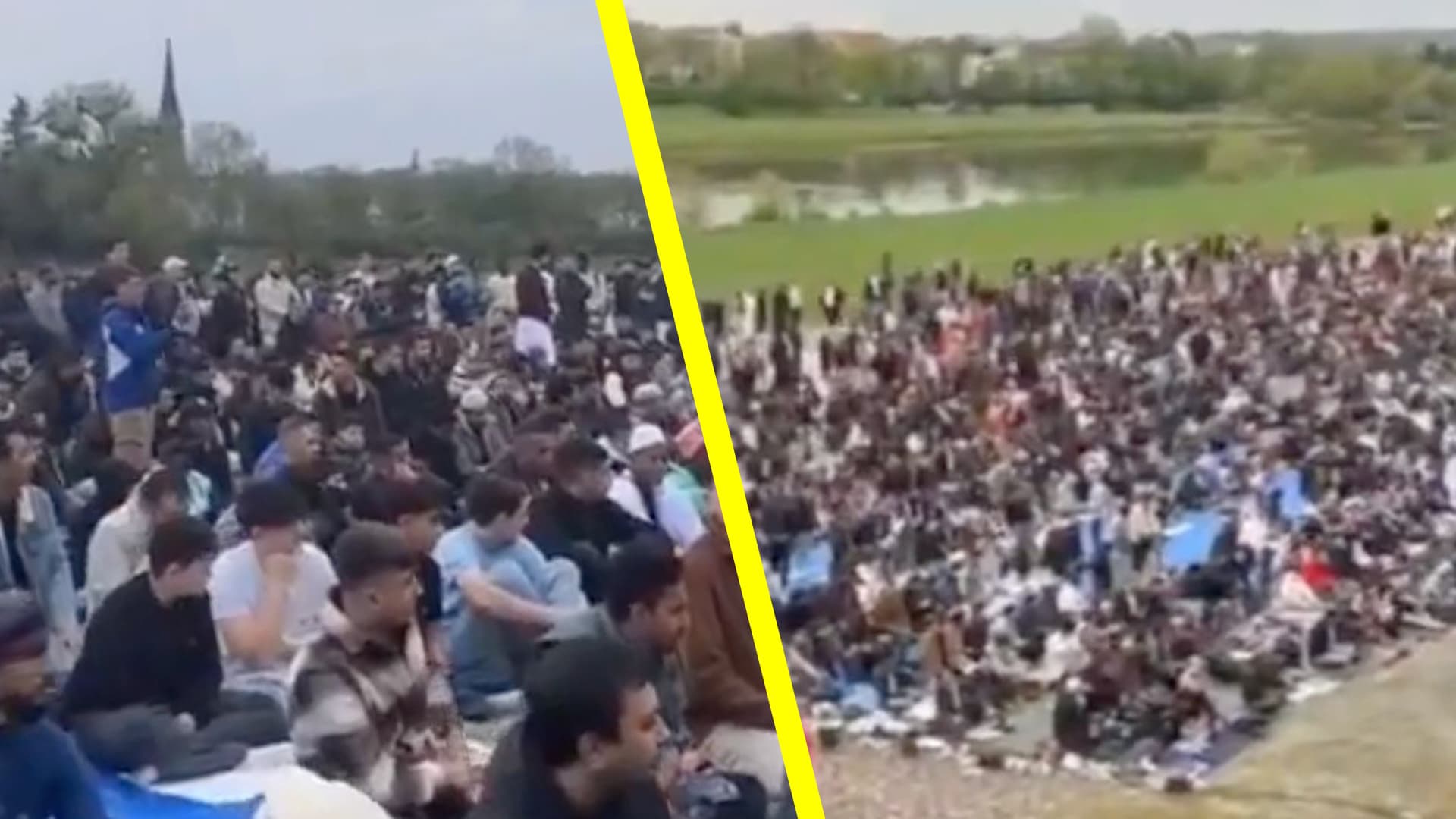 Videos sorgen für Aufsehen: Tausende Muslime versammeln sich zum Ramadan-Ende auf Dresdner Elbwiesen