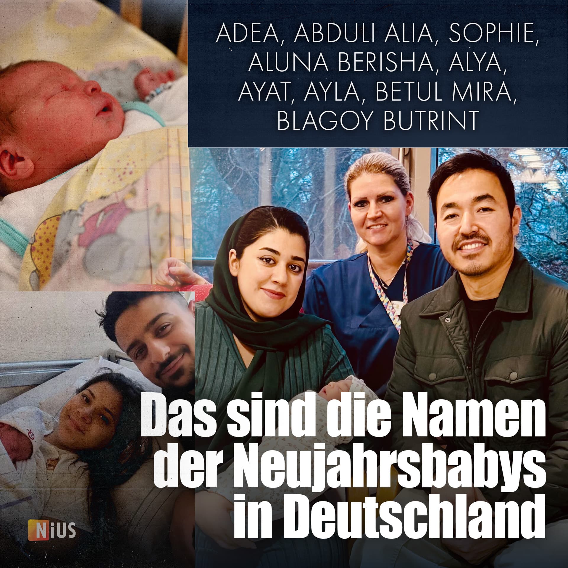 Adea, Abduli, Alia Sophie, Aluna, Alya, Ayat: Das sind die Namen der Neujahrsbabys 2026
