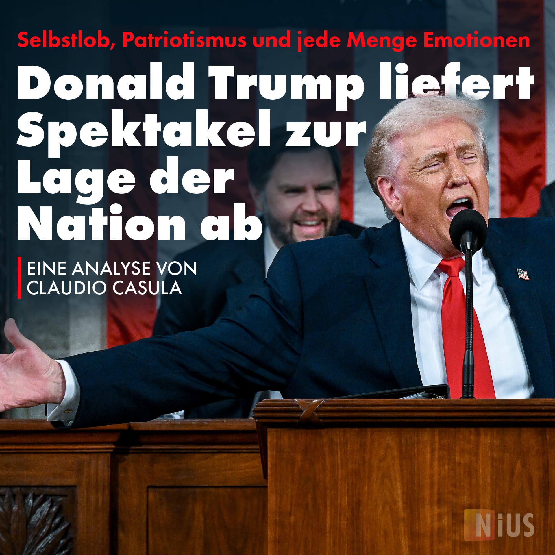 Selbstlob, Patriotismus und jede Menge Emotionen: Donald Trump liefert Spektakel zur Lage der Nation ab