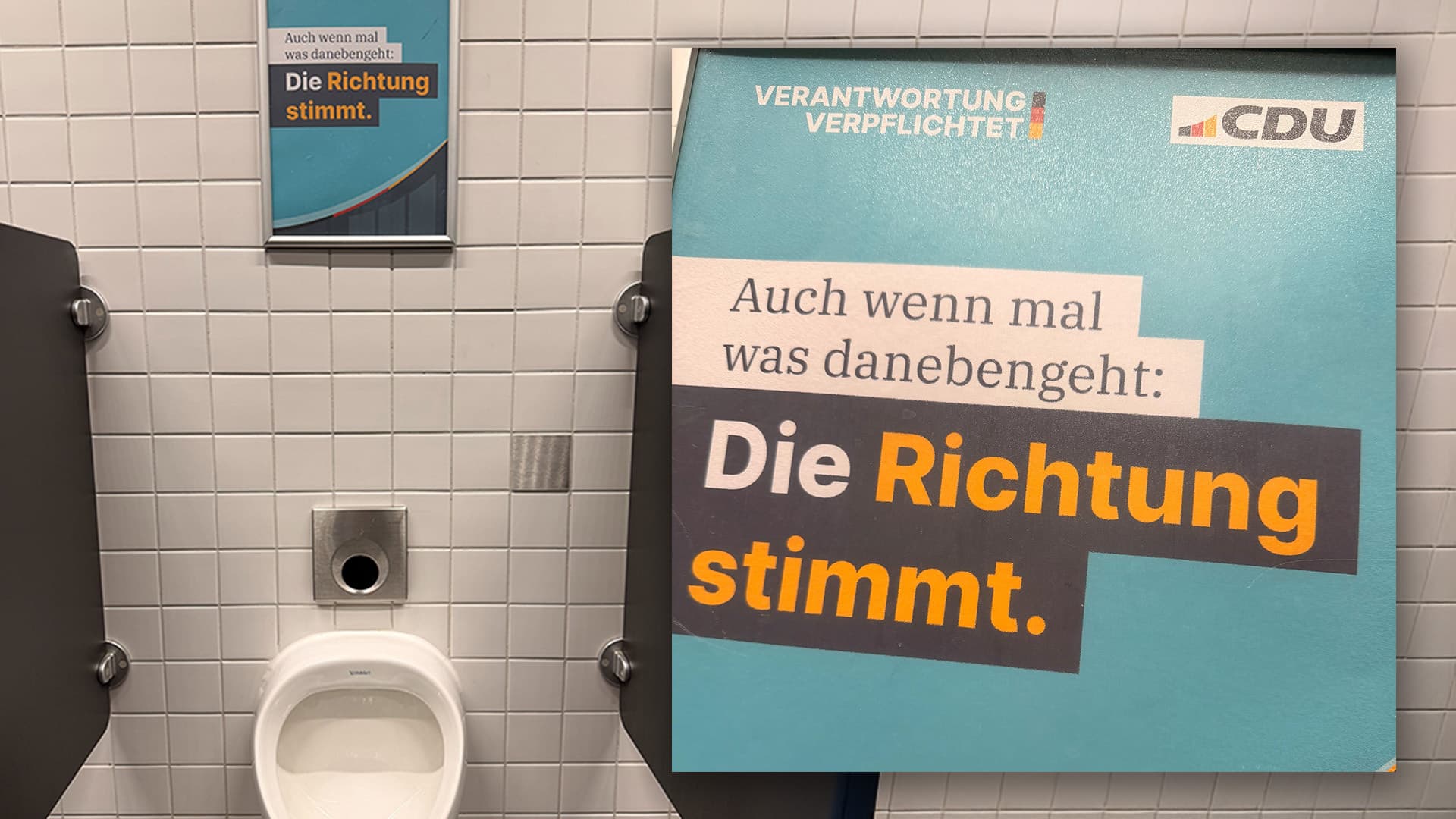 „Auch wenn mal was danebengeht: Die Richtung stimmt“: CDU macht eigene Politik zur Latrinen-Parole