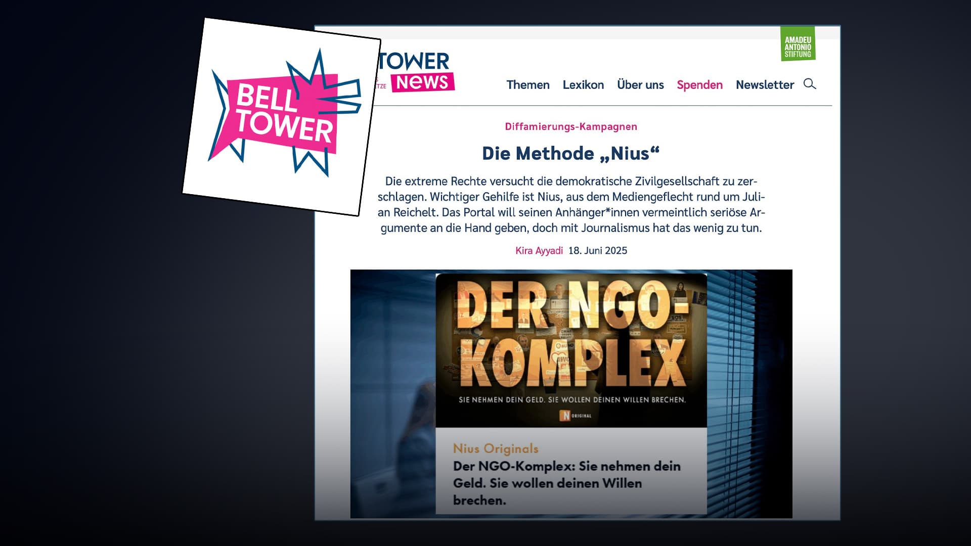 Das linke Steuergeld-Imperium schlägt zurück: Linkes Portal „Belltower News“ hasst NIUS-Recherche zu NGOs und hetzt dagegen
