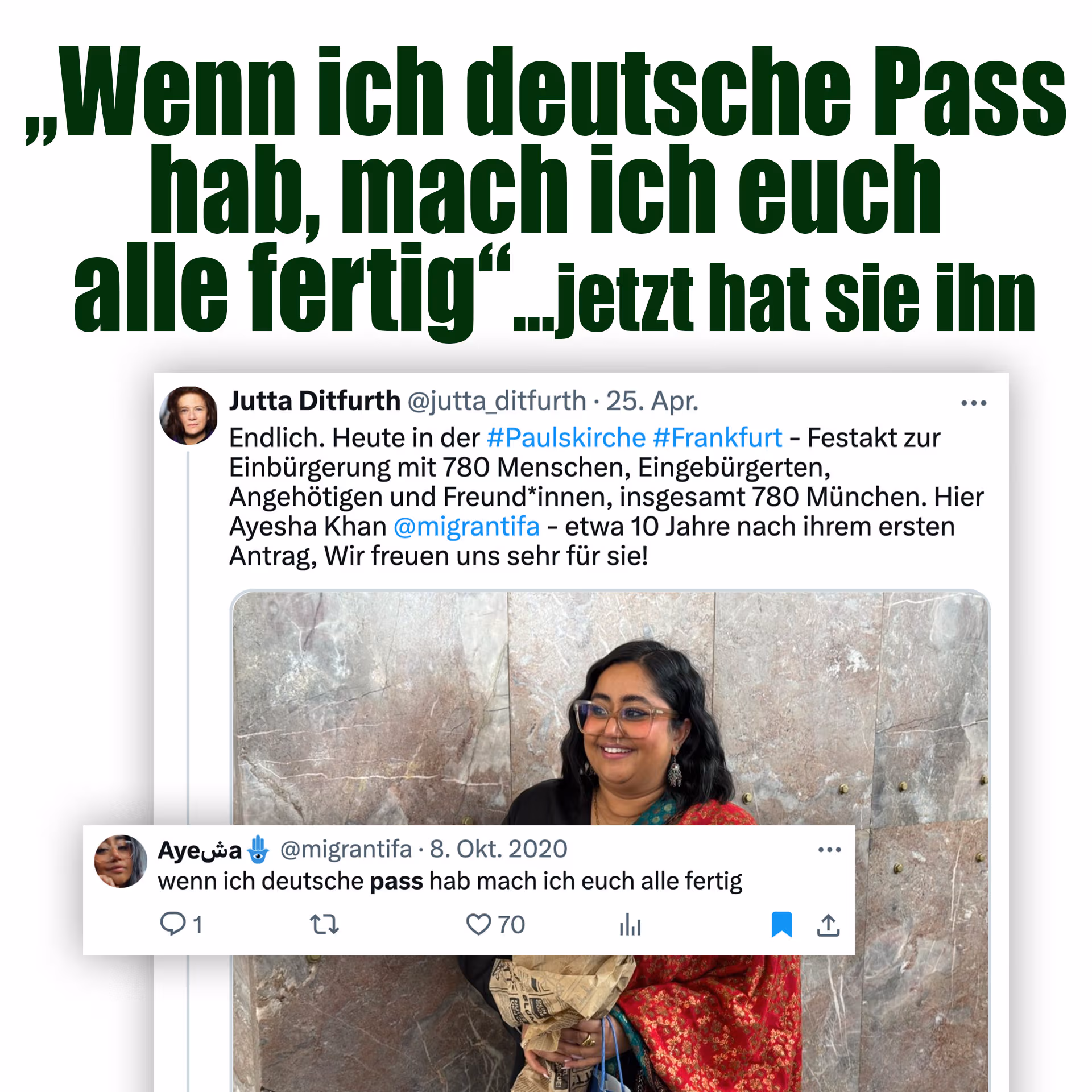 „Wenn ich deutsche Pass hab, mach ich euch alle fertig“ … jetzt hat sie ihn