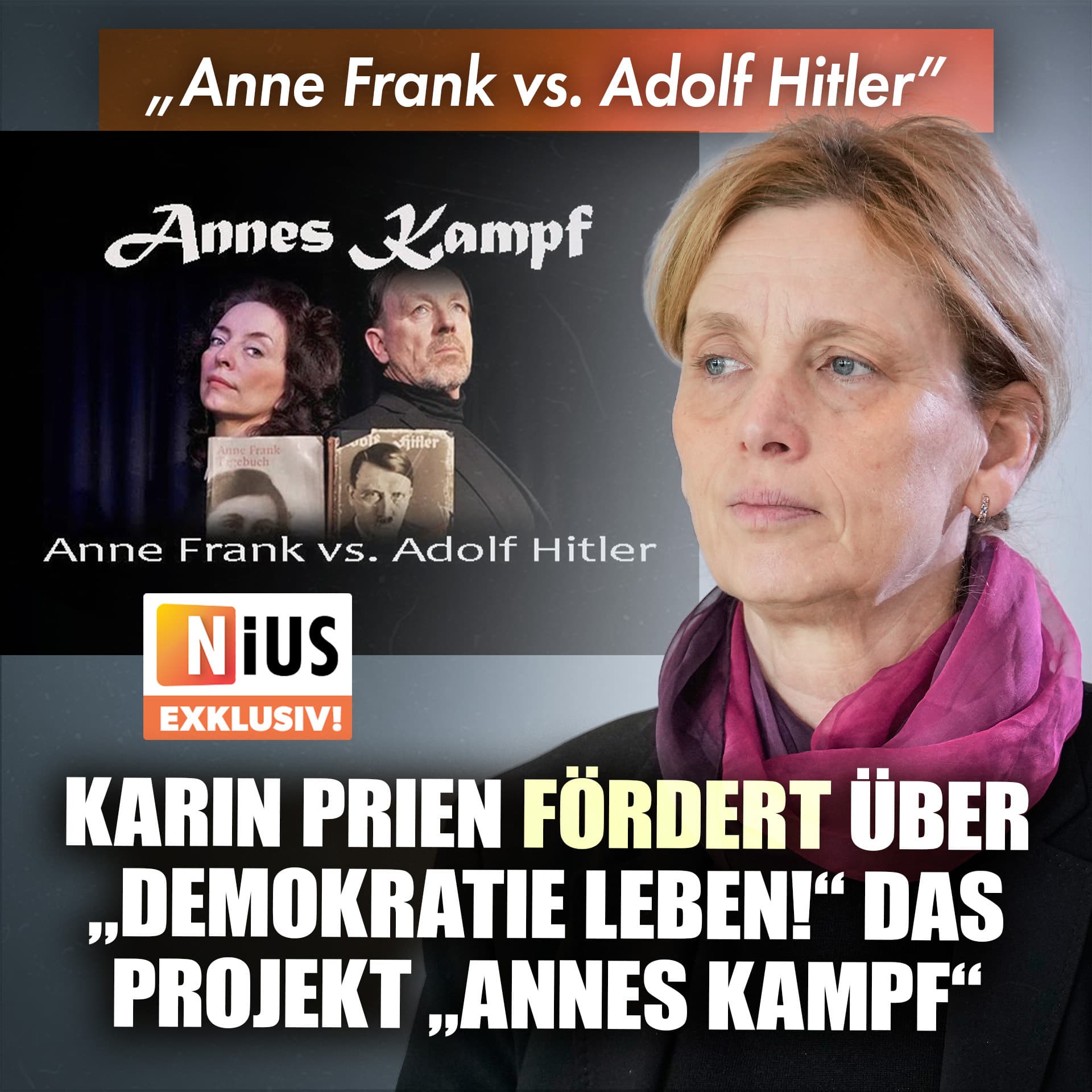 „Anne Frank vs. Adolf Hitler“: Karin Prien fördert über „Demokratie leben!“ das Projekt „Annes Kampf“