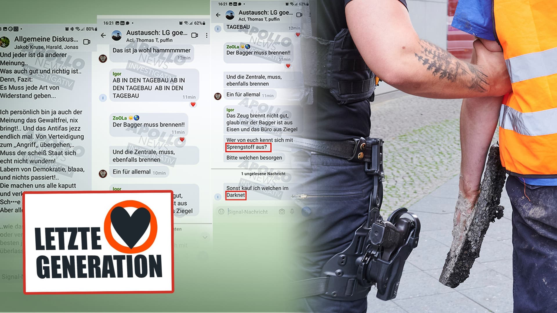 „Letzte Generation“ diskutierte Sprengstoff-Anschläge: „Reul übern Haufen schießen…“