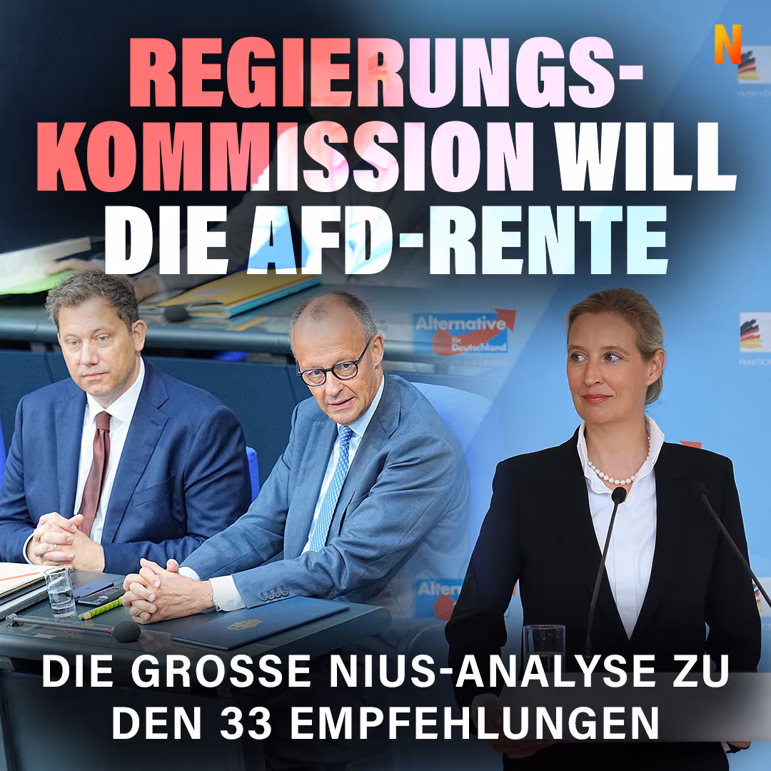 Regierungs-Kommission fordert die AfD-Rente – die große NIUS-Analyse zu den 33 Empfehlungen