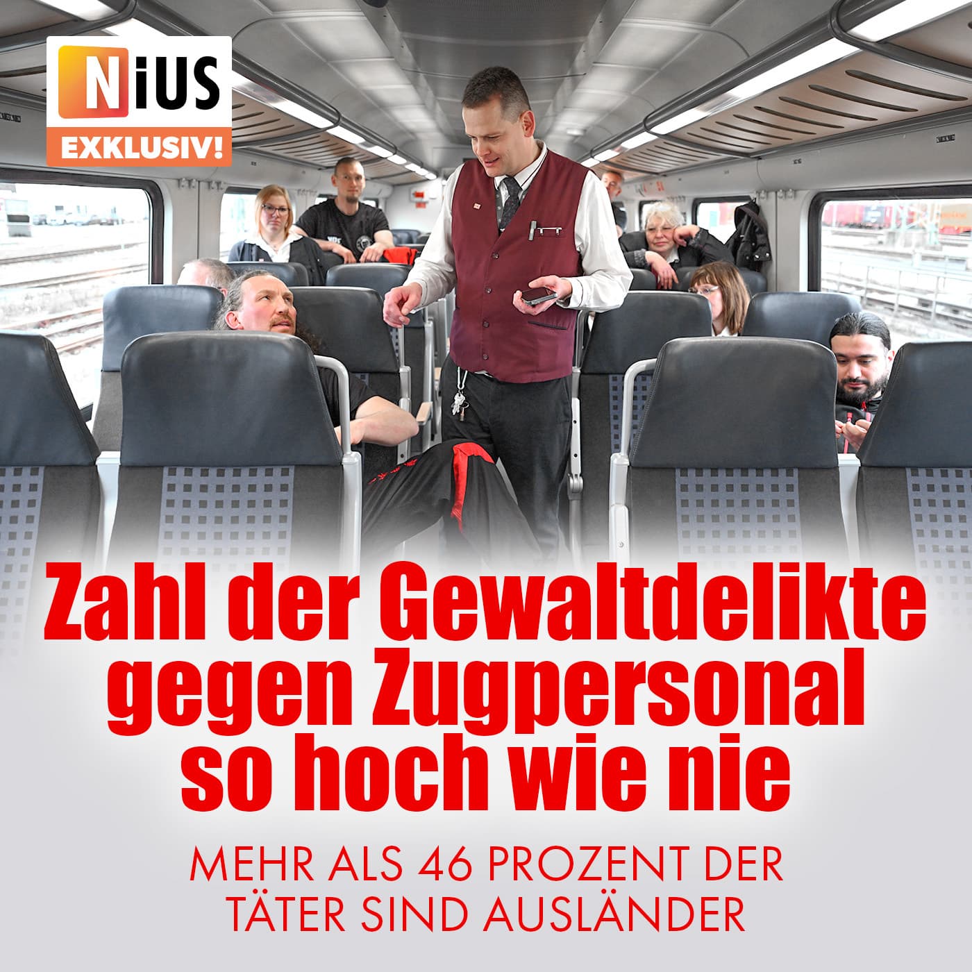 Zahl der Gewaltdelikte gegen Zugpersonal so hoch wie nie – mehr als 46 Prozent der Täter sind Ausländer