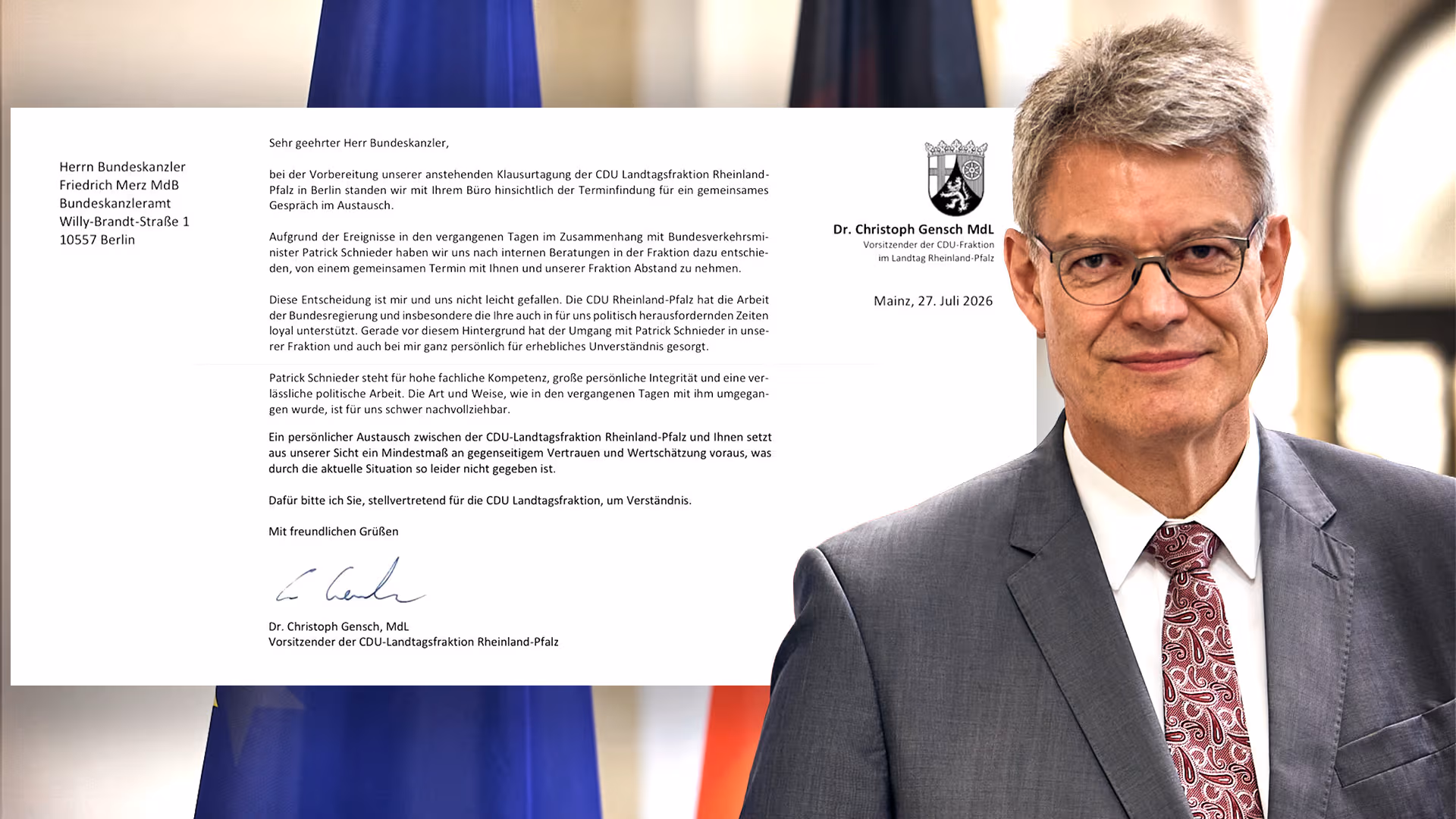 CDU-Fraktion Rheinland-Pfalz will nicht mehr mit Merz reden