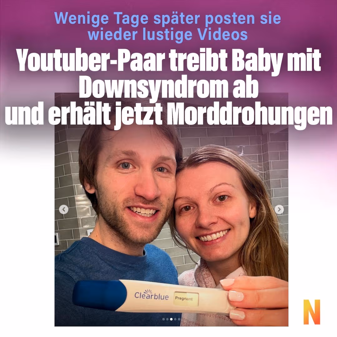 Youtuber-Paar treibt Baby mit Downsyndrom ab und erhält jetzt Morddrohungen