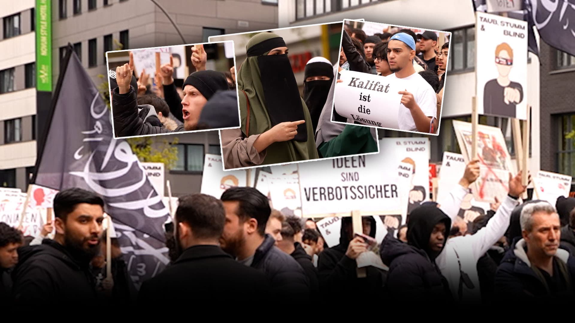 Dieses Video MÜSSEN Sie sehen: Mitten in Deutschland marschieren Islamisten für das Kalifat!