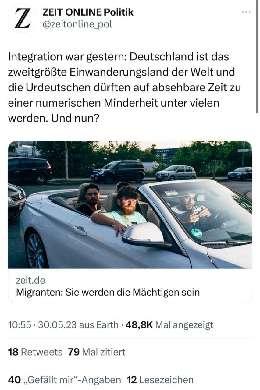 „Zeit Online“ erklärt: „Urdeutsche" sind bald in der Minderheit in der Bundesrepublik