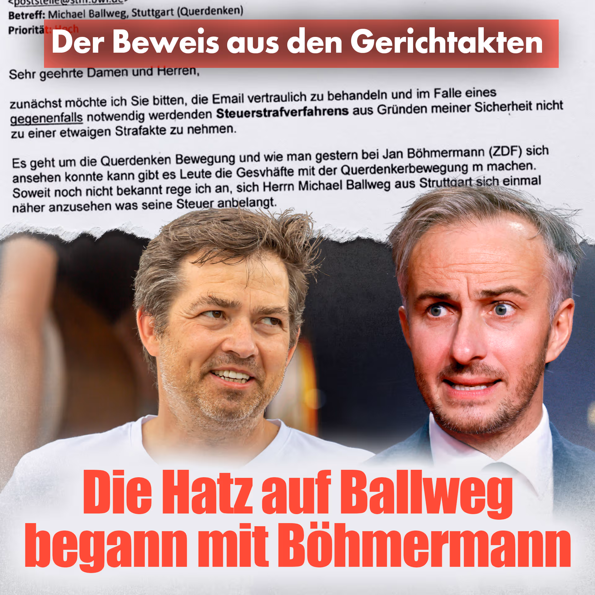 Der Beweis aus den Gerichtakten: Die Hatz auf Ballweg begann mit Böhmermann