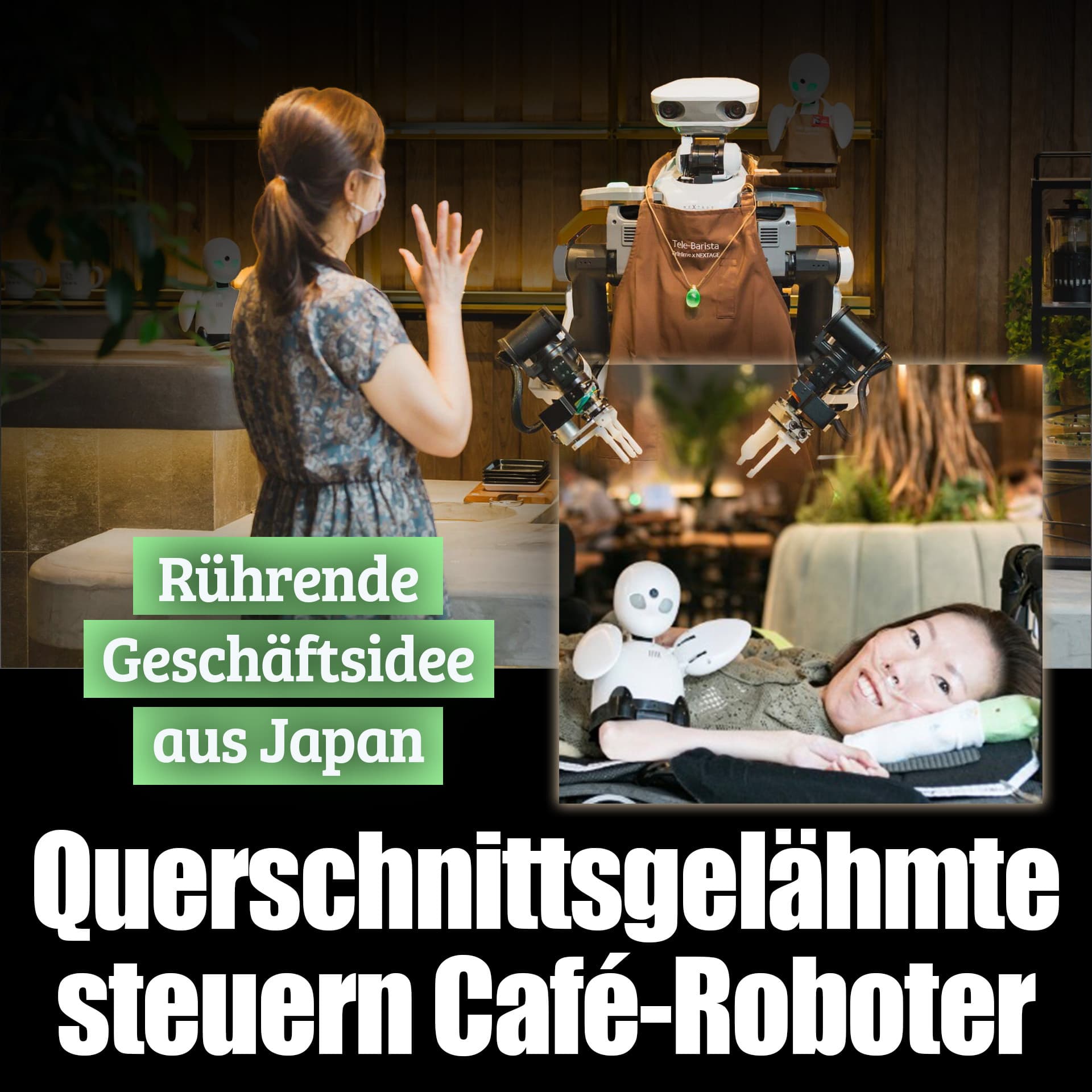 Rührende Geschäftsidee aus Japan: Querschnittsgelähmte steuern Café-Roboter