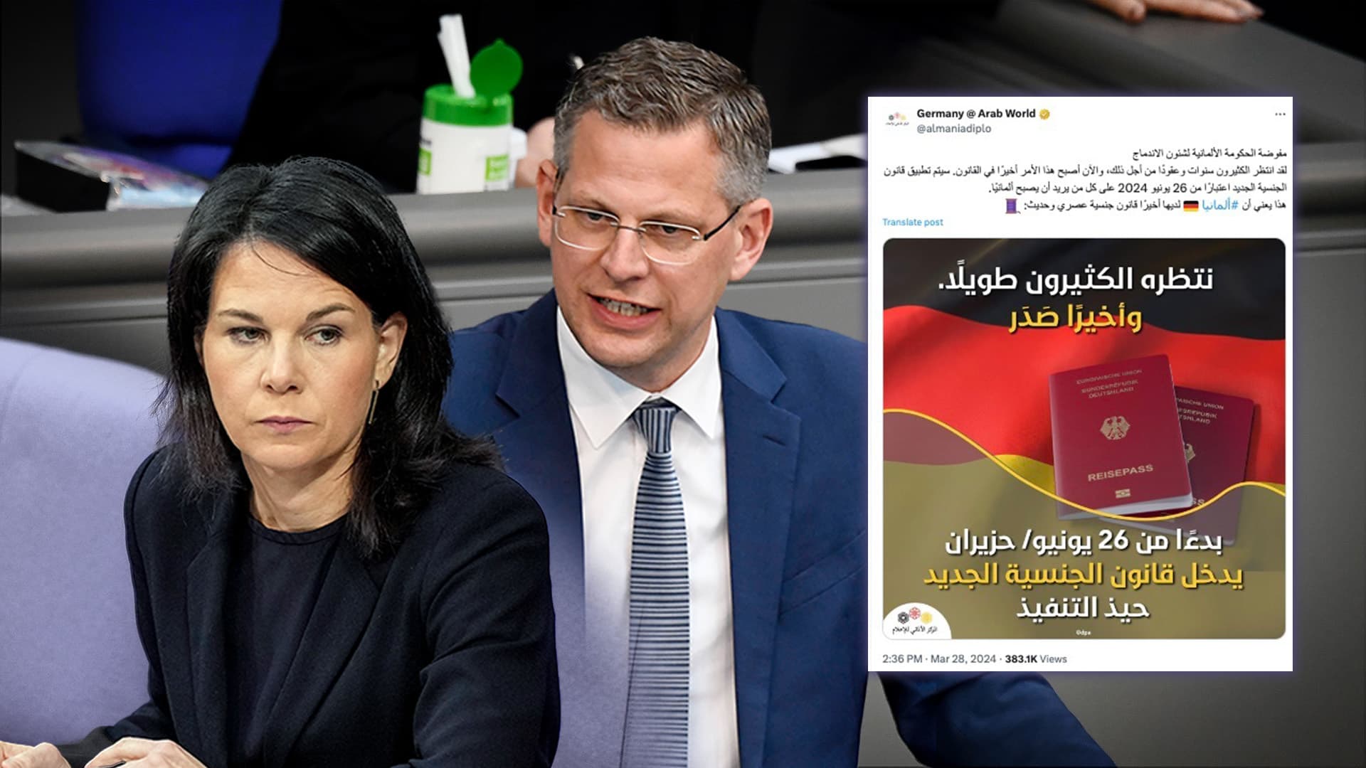 Union kritisiert Baerbocks Pass-Werbung auf arabisch: „Als wolle die Ampel den deutschen Pass auf dem Basar verramschen“
