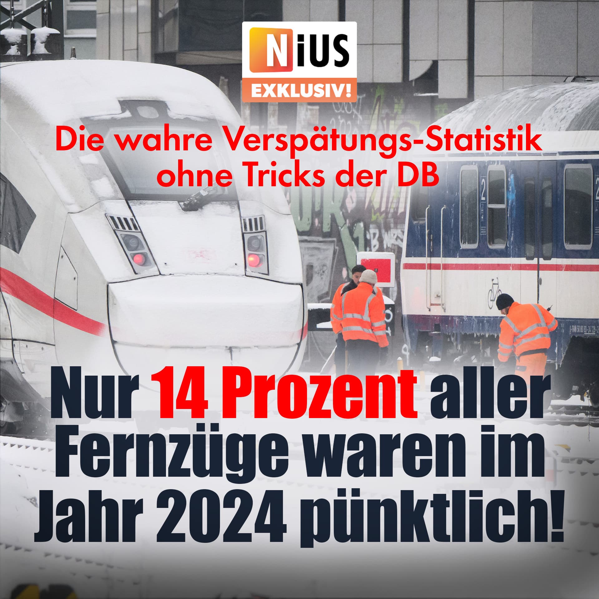 Die wahre Verspätungs-Statistik: Nur 14 Prozent aller DB-Fernzüge waren im Jahr 2024 pünktlich!