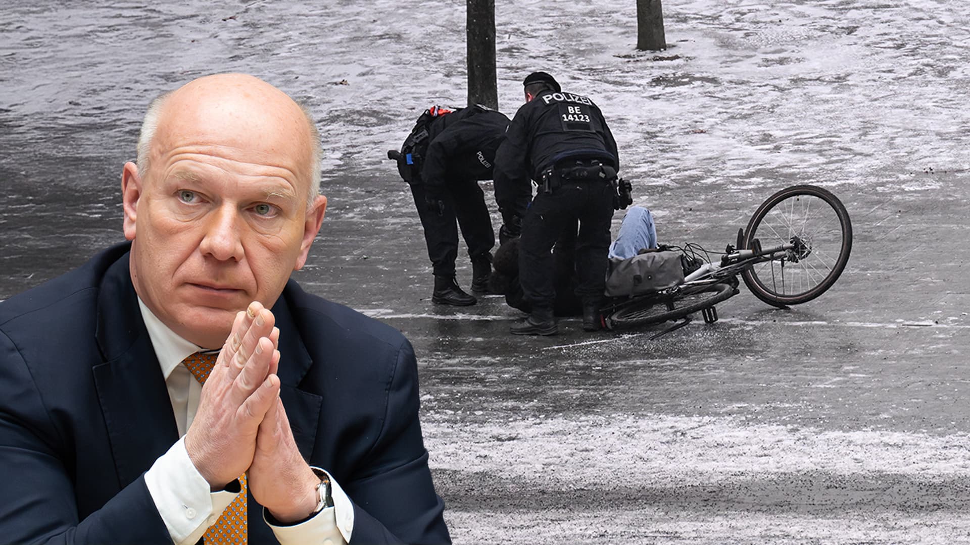 Kai Wegner tut nichts gegen glatte Gehwege: Entsetzen und Fassungslosigkeit über den Regierenden Streusalz-Versager von Berlin