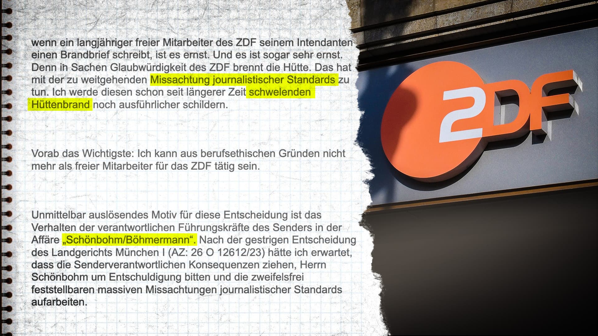 Trennung wegen „massiver Missachtungen journalistischer Standards“: Mit diesem Brandbrief verließ ein Qualitätsjournalist das ZDF