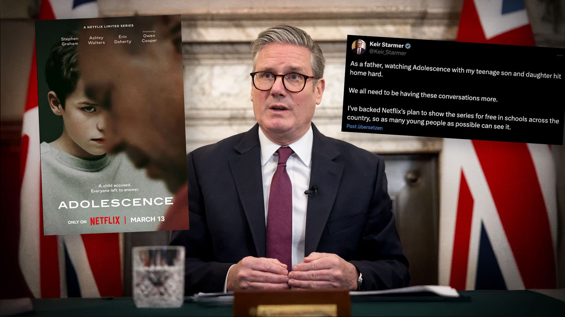 „Toxische Männlichkeit”-Propaganda statt Schutz vor Grooming Gangs: Keir Starmer bewirbt TV-Serie „Adolescence” – und kassiert Shitstorm