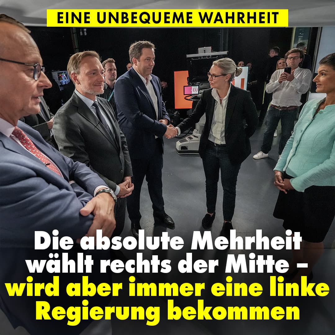 Eine unbequeme Wahrheit: Die absolute Mehrheit wählt rechts der Mitte – wird aber immer eine linke Regierung bekommen