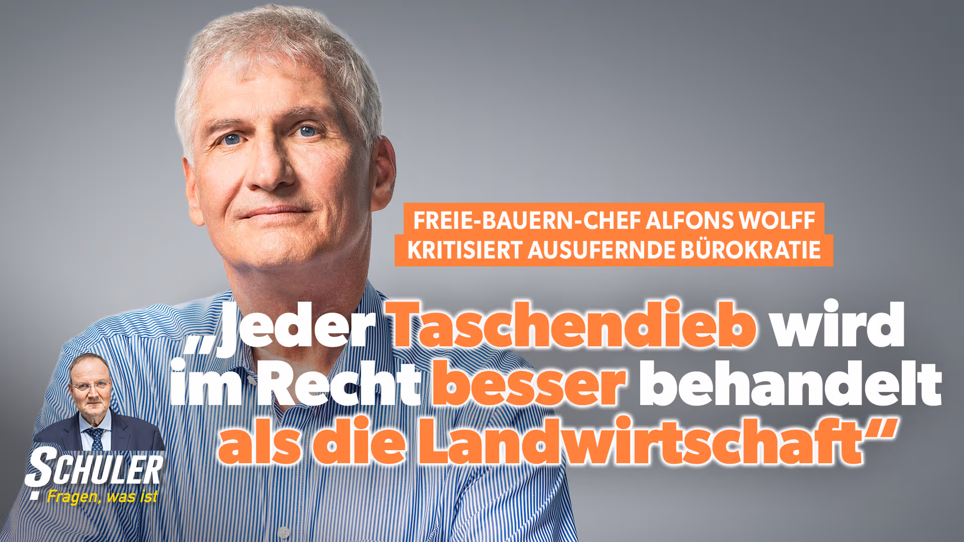 Freie-Bauern-Chef Alfons Wolff: „Jeder Taschendieb wird im Recht besser behandelt als die Landwirtschaft“