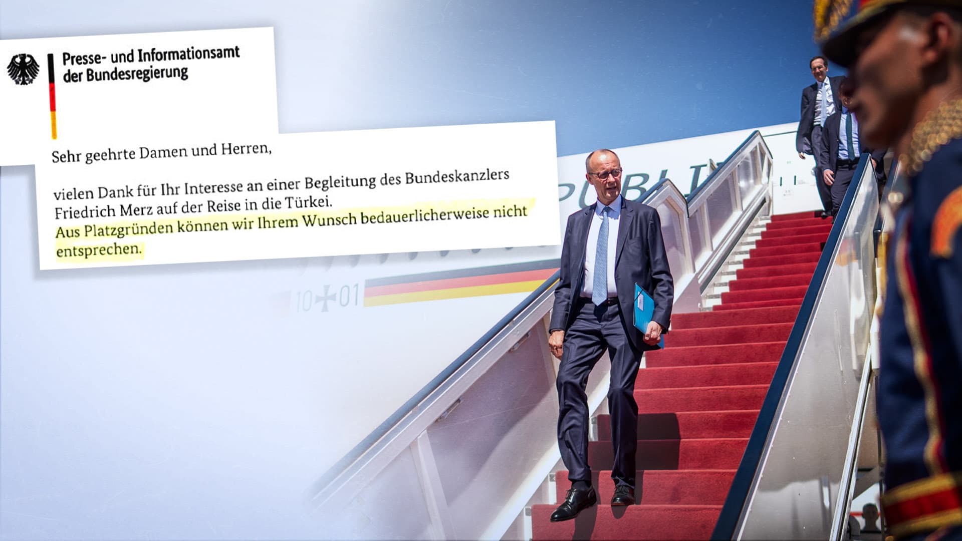 „Aus Platzgründen“ schließt der Bundeskanzler NIUS auf allen Reisen aus