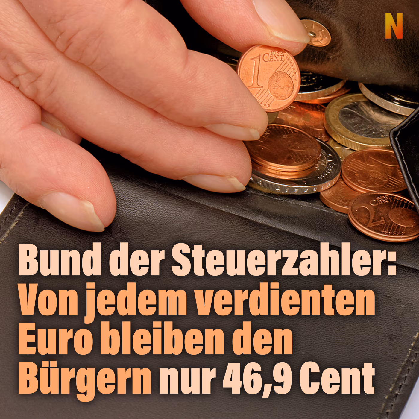 Bund der Steuerzahler: Von jedem verdienten Euro bleiben den Bürgern nur 46,9 Cent