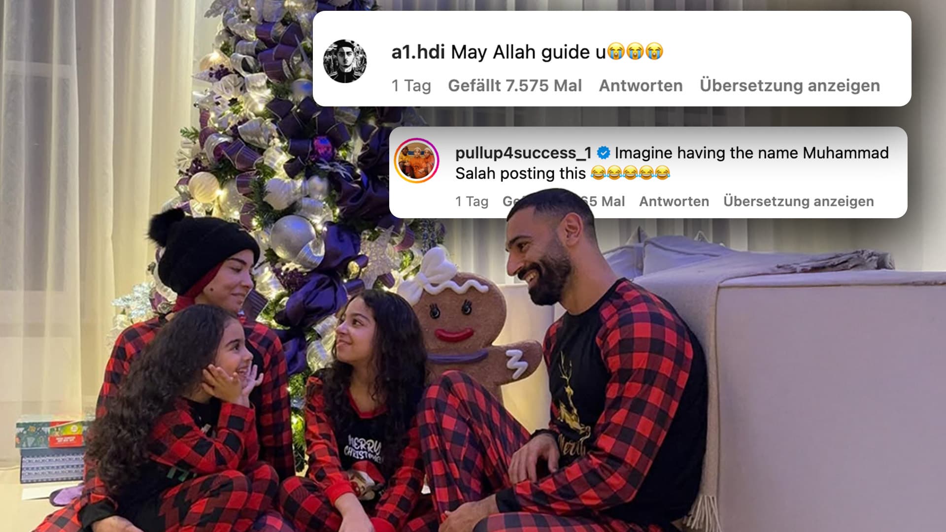 Mohammed Salah postet Weihnachts-Foto mit Familie und erntet Shitstorm von Muslimen