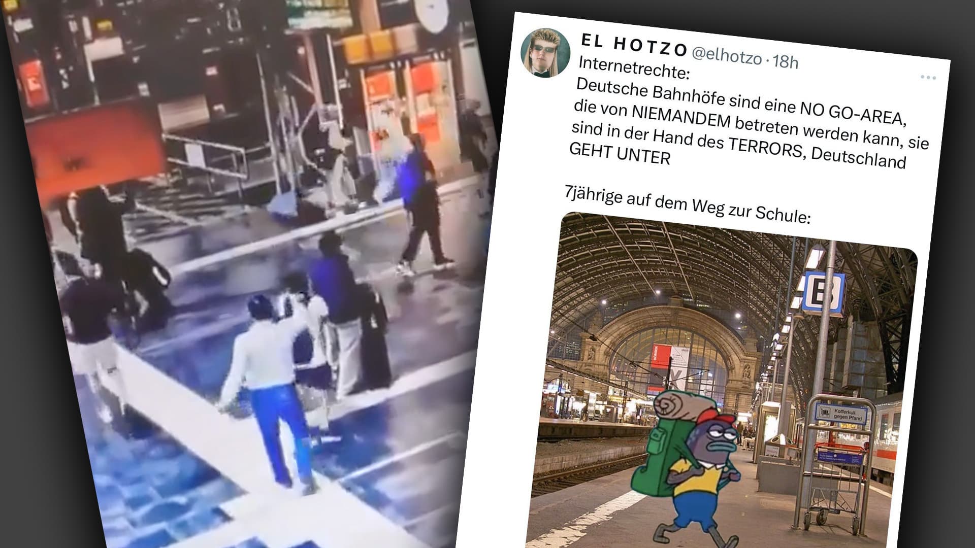 Vier Stunden vor Kopfschuss-Hinrichtung in Frankfurt verharmloste Comedian El Hotzo Bahnhof-Brennpunkte auf X