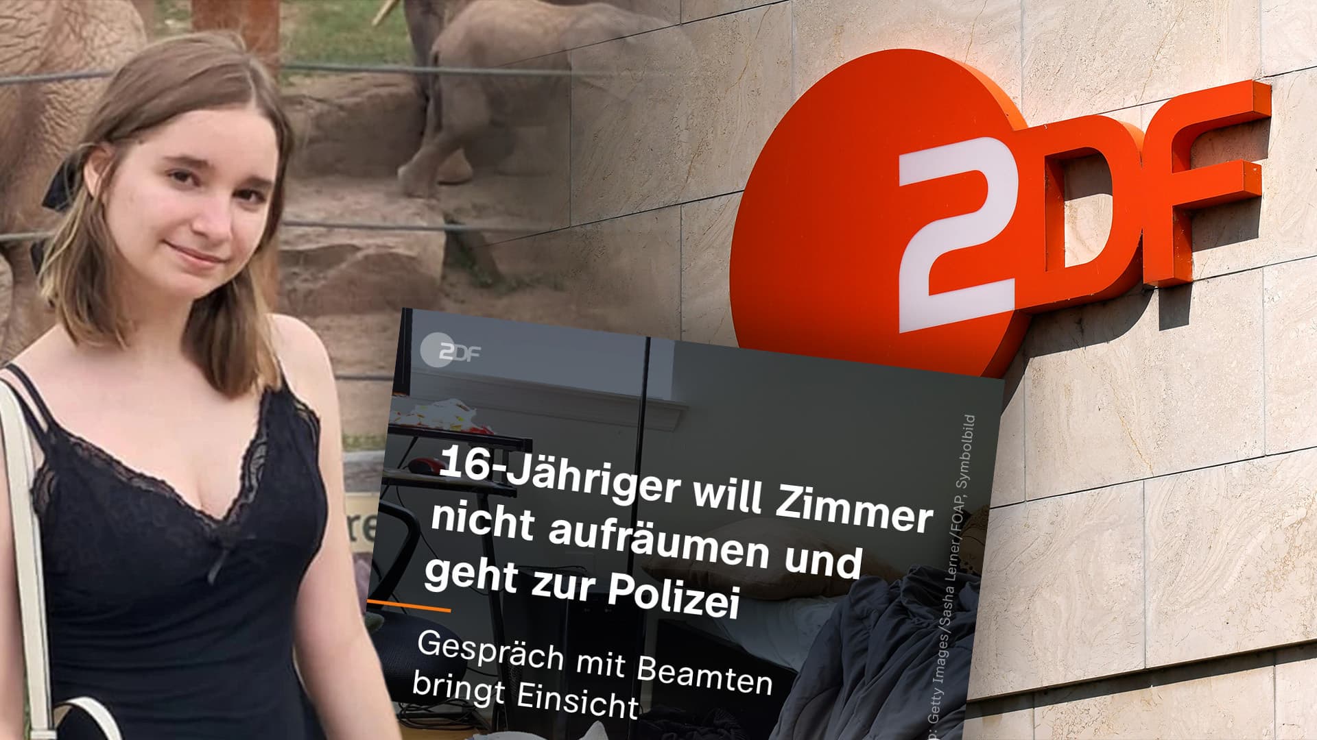 ZDF heute teilt Beitrag über einen 16-Jährigen, der sein Zimmer nicht aufräumte, aber NICHT über den Mord an der 16-jährigen Liana