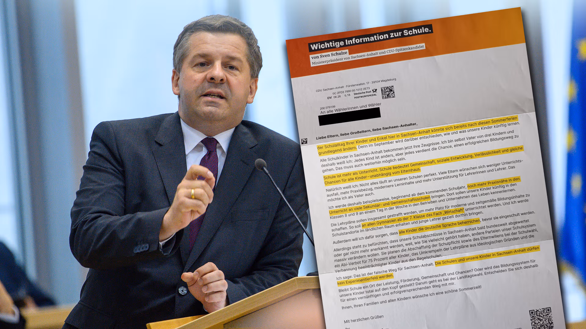 Sven Schulze warnt in „Elternbrief“ vor der Schulpolitik der AfD