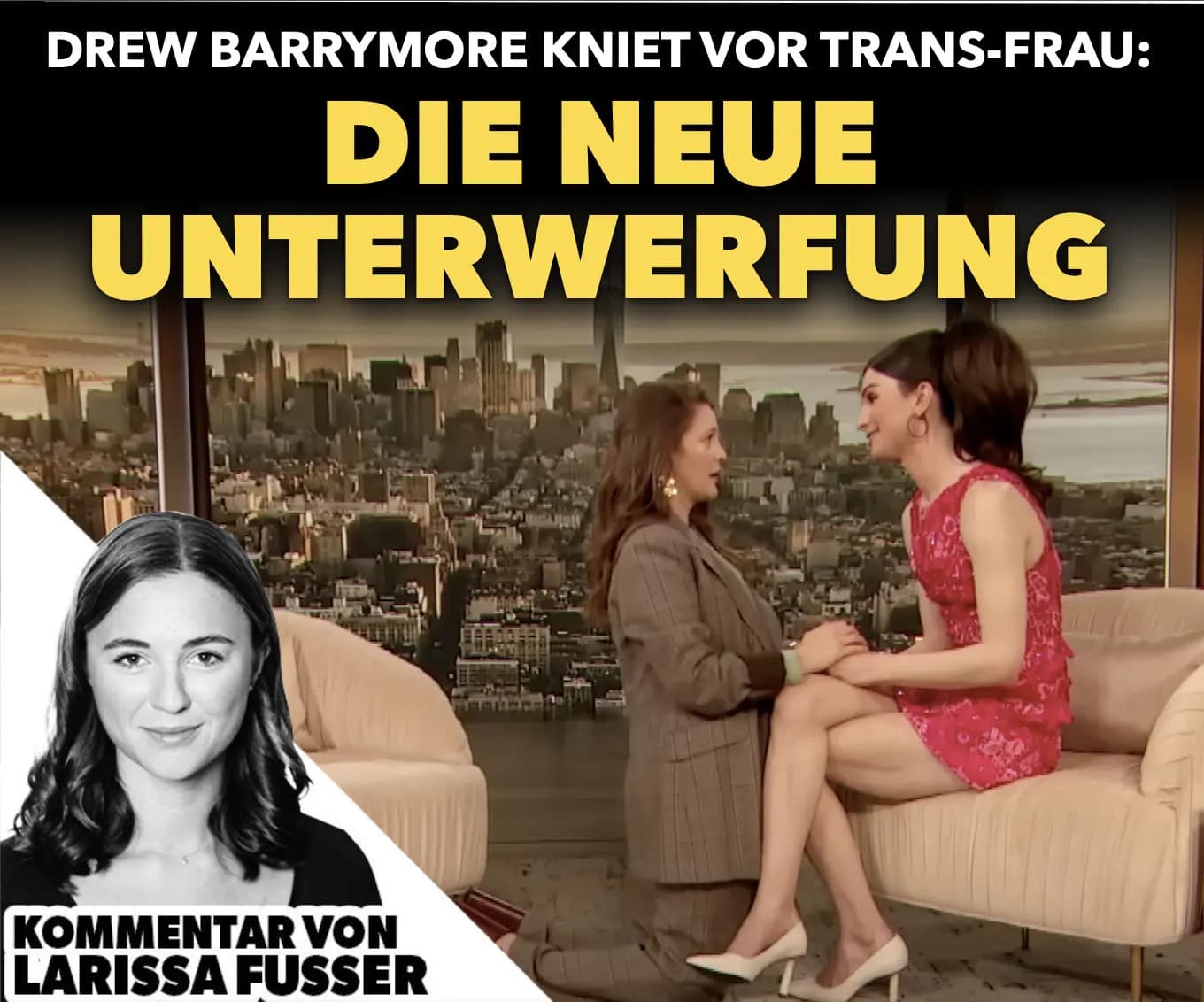 Drew Barrymore kniet vor Transfrau: Die neue Unterwerfung