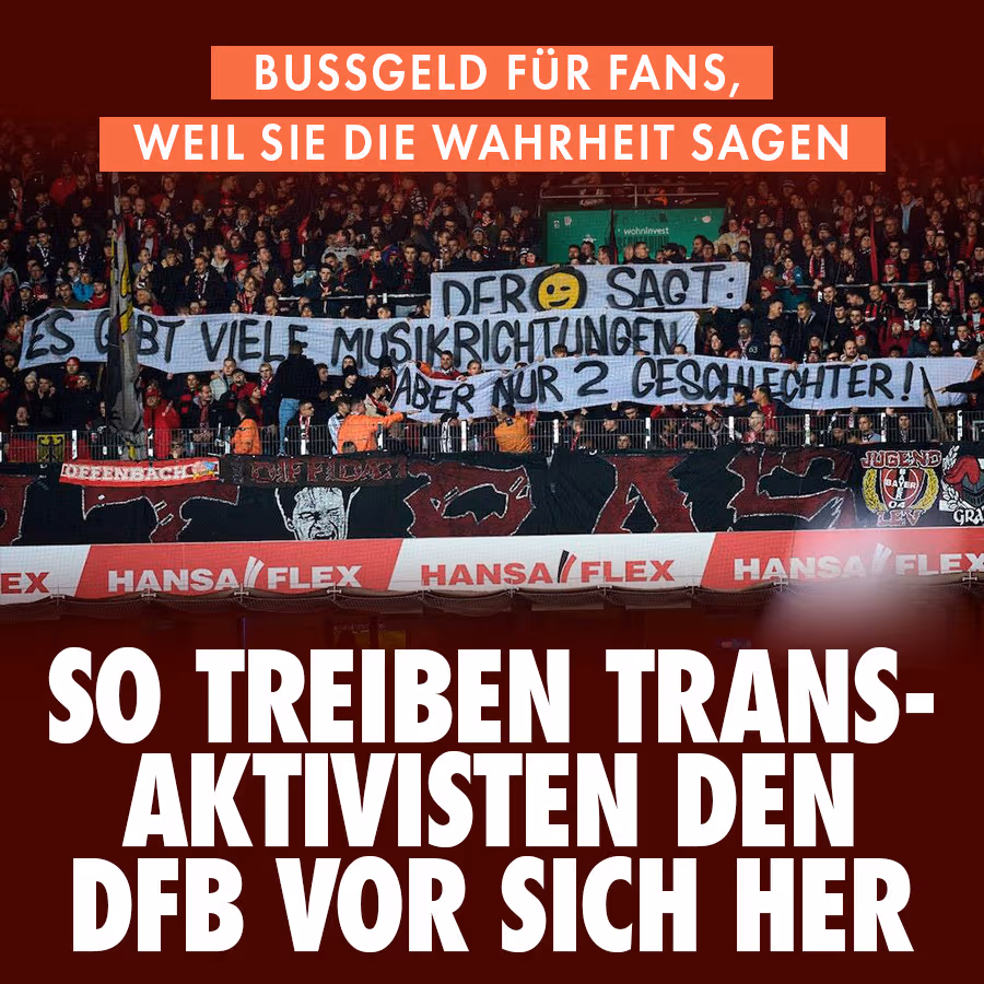 Bußgeld für Fans, weil sie die Wahrheit sagen: So treiben Trans-Aktivisten den DFB vor sich her