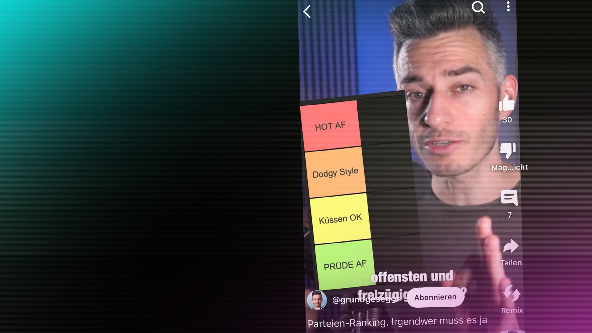 Irres Format „Grundgeseggs“ auf Tiktok: SWR-Moderator vergöttert Grüne & Linke als „total heiß“