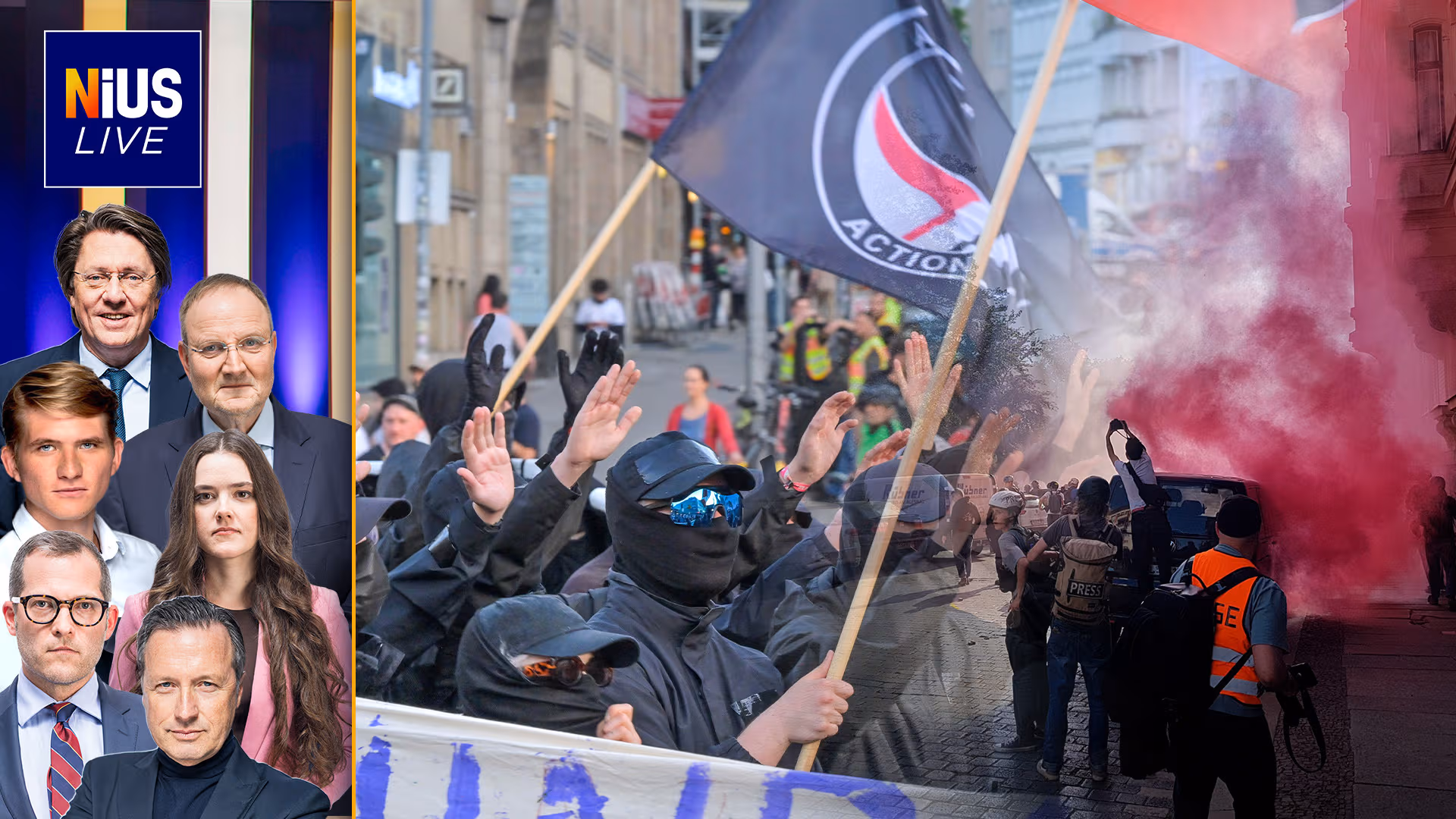 Jetzt bei NIUS Live: Die Antifa droht, NIUS „das Leben zur Hölle zu machen“