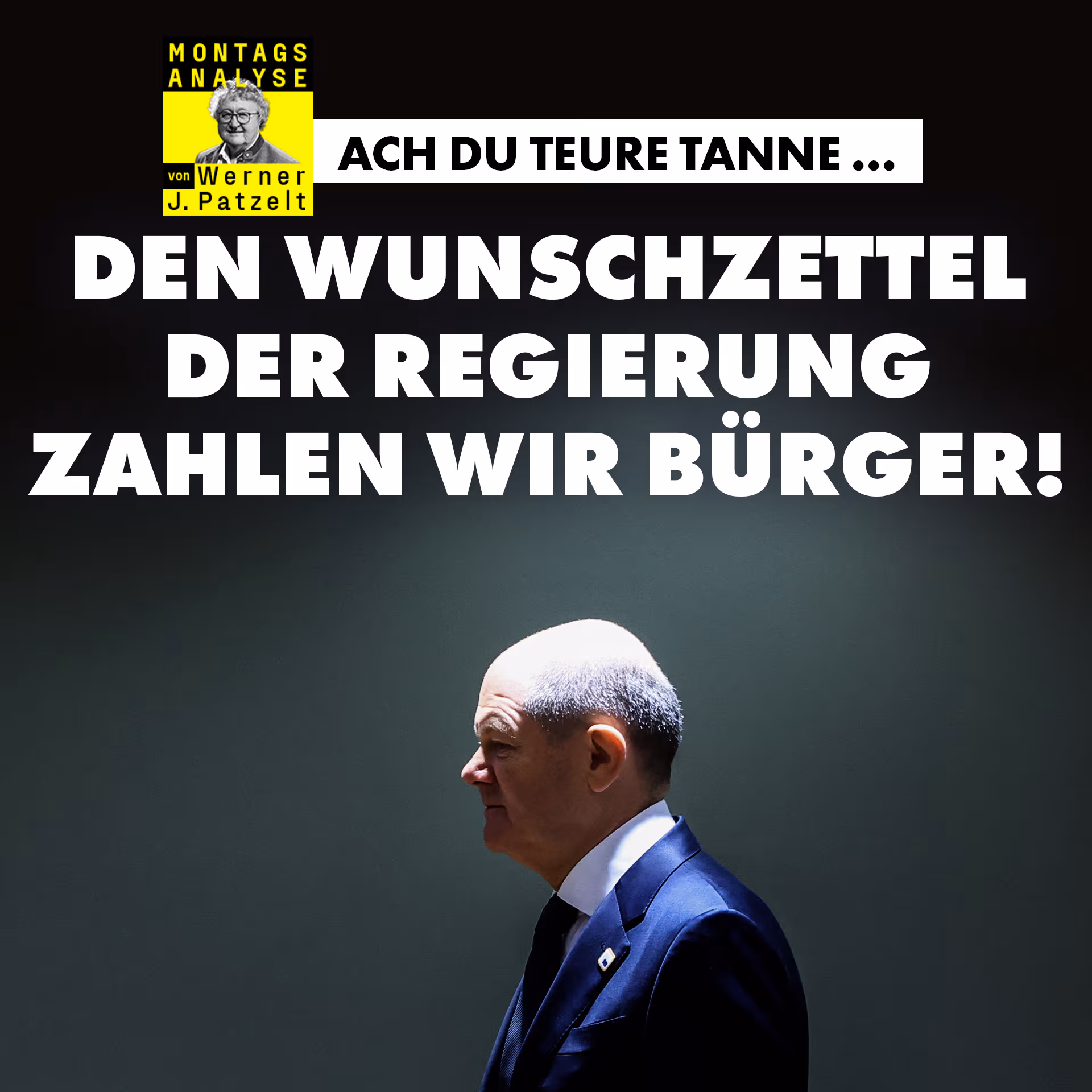 Ach du teure Tanne … Den Wunschzettel der Regierung zahlen wir Bürger!