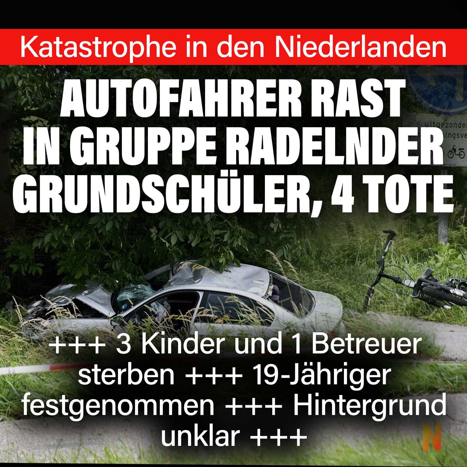 Autofahrer rast in Grundschulgruppe: Vier Tote (drei Kinder, ein Betreuer) – 19-Jähriger festgenommen!