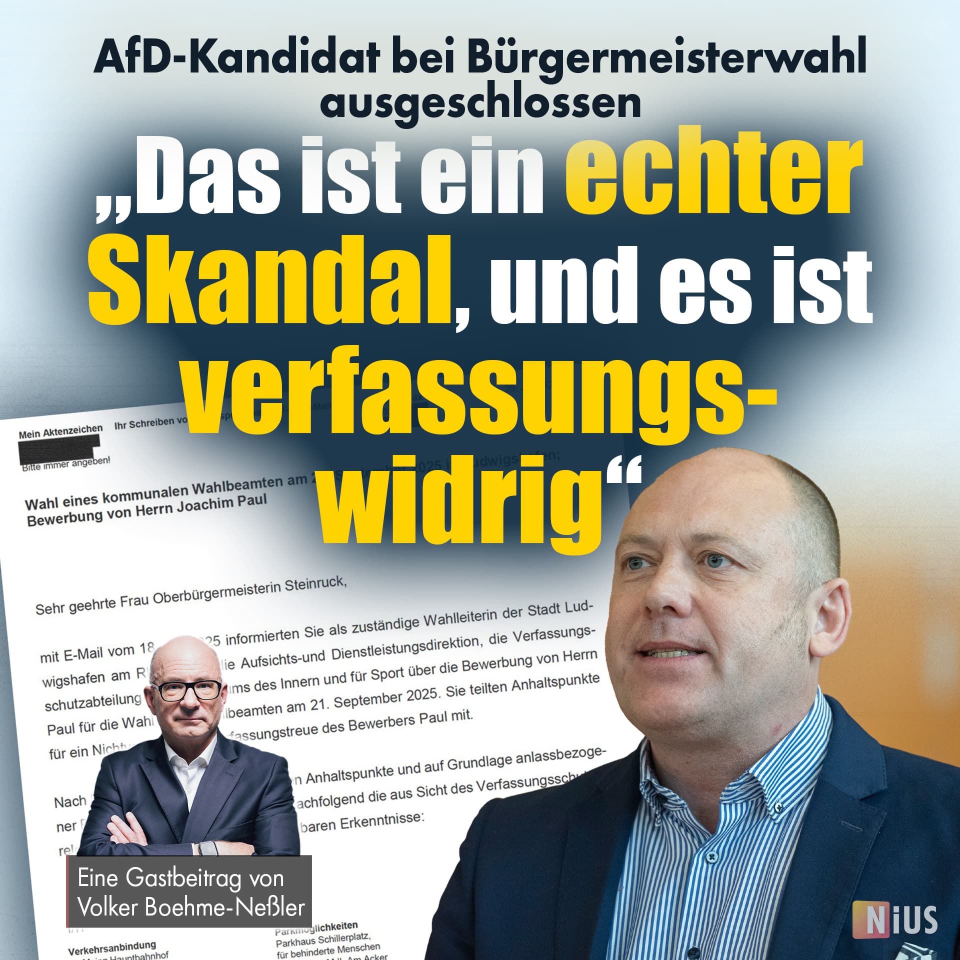 Verfassungsrechtler über Ausschluss von AfD-Kandidaten bei Bürgermeisterwahl: „Ein echter Skandal und verfassungswidrig“